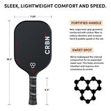 CRBN-1X Power Series shown at scale — 16.5 in long by 7.5 in wide, 8.5 oz
