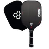CRBN-1X Power Series pickleball paddle, front face — elongated shape, Raw T700 carbon hitting surface