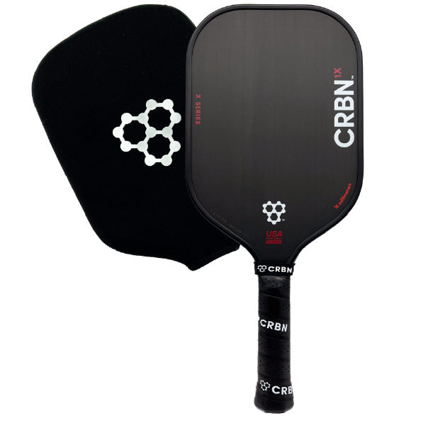 CRBN 1X TruFoam Power pickleball paddle, front face — widebody shape, Raw T700 carbon hitting surface