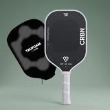 CRBN TruFoam Genesis 1 pickleball paddle, front face — elongated shape, Raw T700 carbon hitting surface