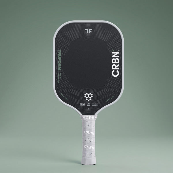 CRBN TruFoam Genesis 2 pickleball paddle, front face — standard shape, Raw T700 carbon hitting surface