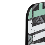 Close-up of the edge guard and bumper on the Diadem Vice V2 16 pickleball paddle