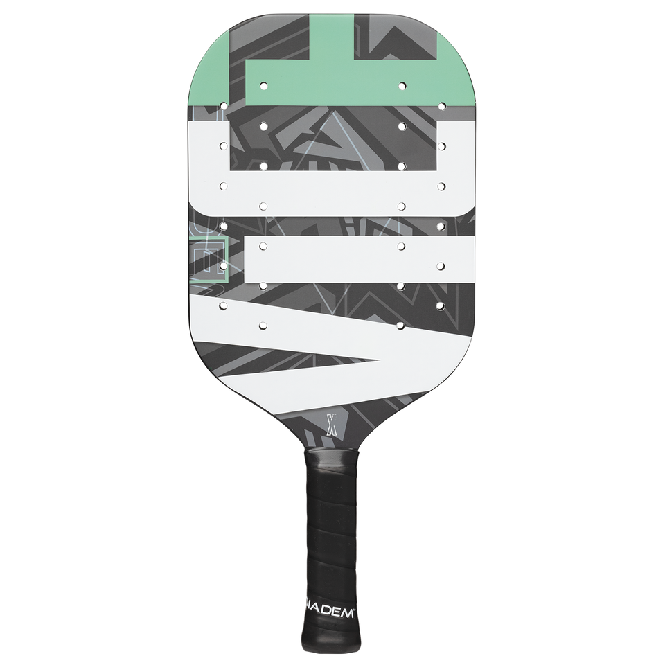 Diadem Vice V2 16 pickleball paddle, front face — hybrid shape, 18K gritted carbon hitting surface