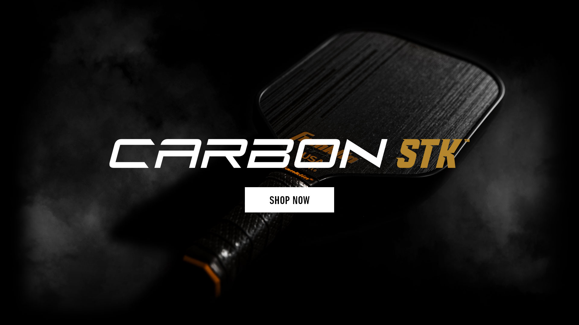 Franklin Signature Carbon STR pickleball paddle, front face — standard shape, Raw carbon hitting surface