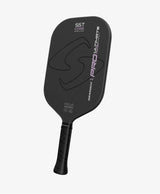 Gearbox Pro Power Elongated pickleball paddle, front face — elongated shape, Solid-span carbon hitting surface