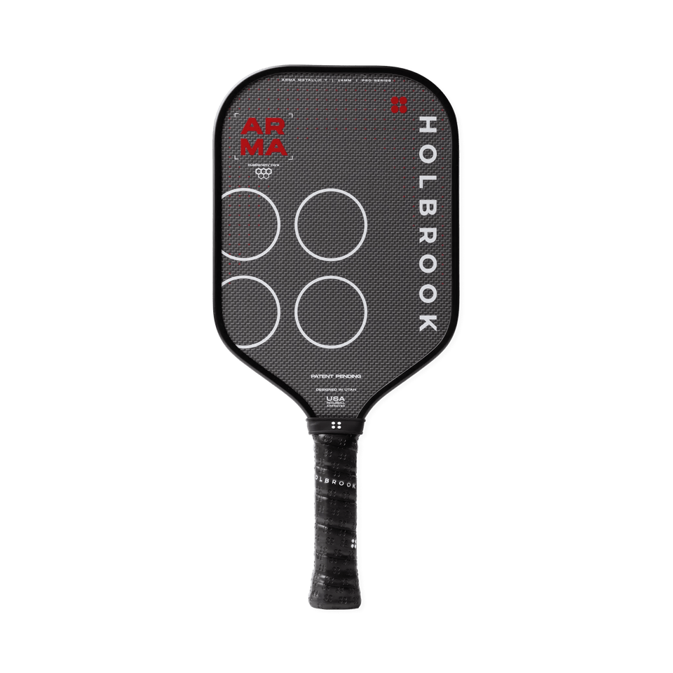Holbrook Pickleball Crush Control 16 pickleball paddle, front face — hybrid shape, Raw T700 carbon hitting surface