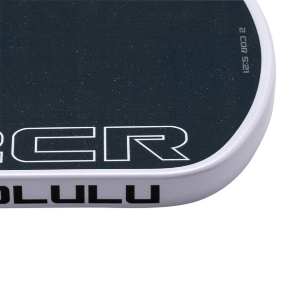 Close-up of the edge guard and bumper on the Honolulu J2CR pickleball paddle