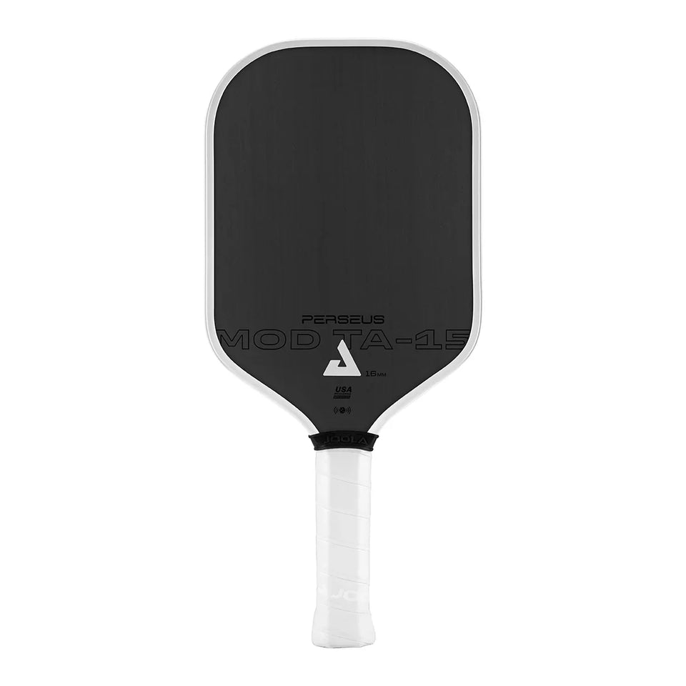JOOLA Mod TA-15 3S 16 pickleball paddle, front face — hybrid shape, Raw Toray T700 carbon friction hitting surface