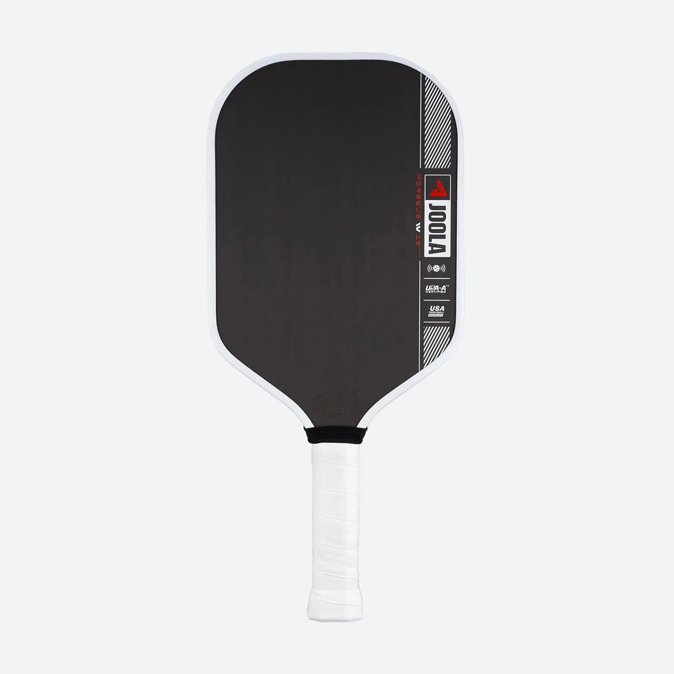JOOLA Perseus CFS 16 pickleball paddle, front face — hybrid shape, Raw Toray T700 carbon hitting surface
