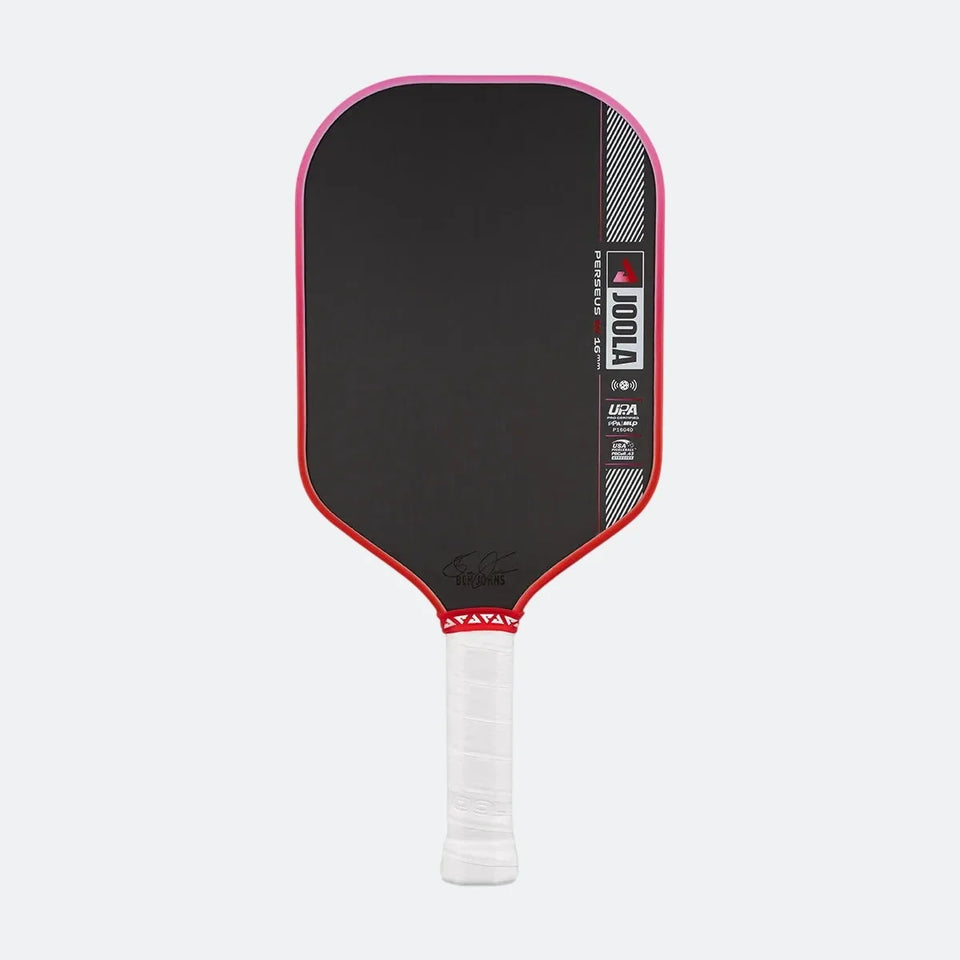 JOOLA Perseus Pro IV 16 pickleball paddle, front face — hybrid shape, Raw Toray T700 carbon hitting surface