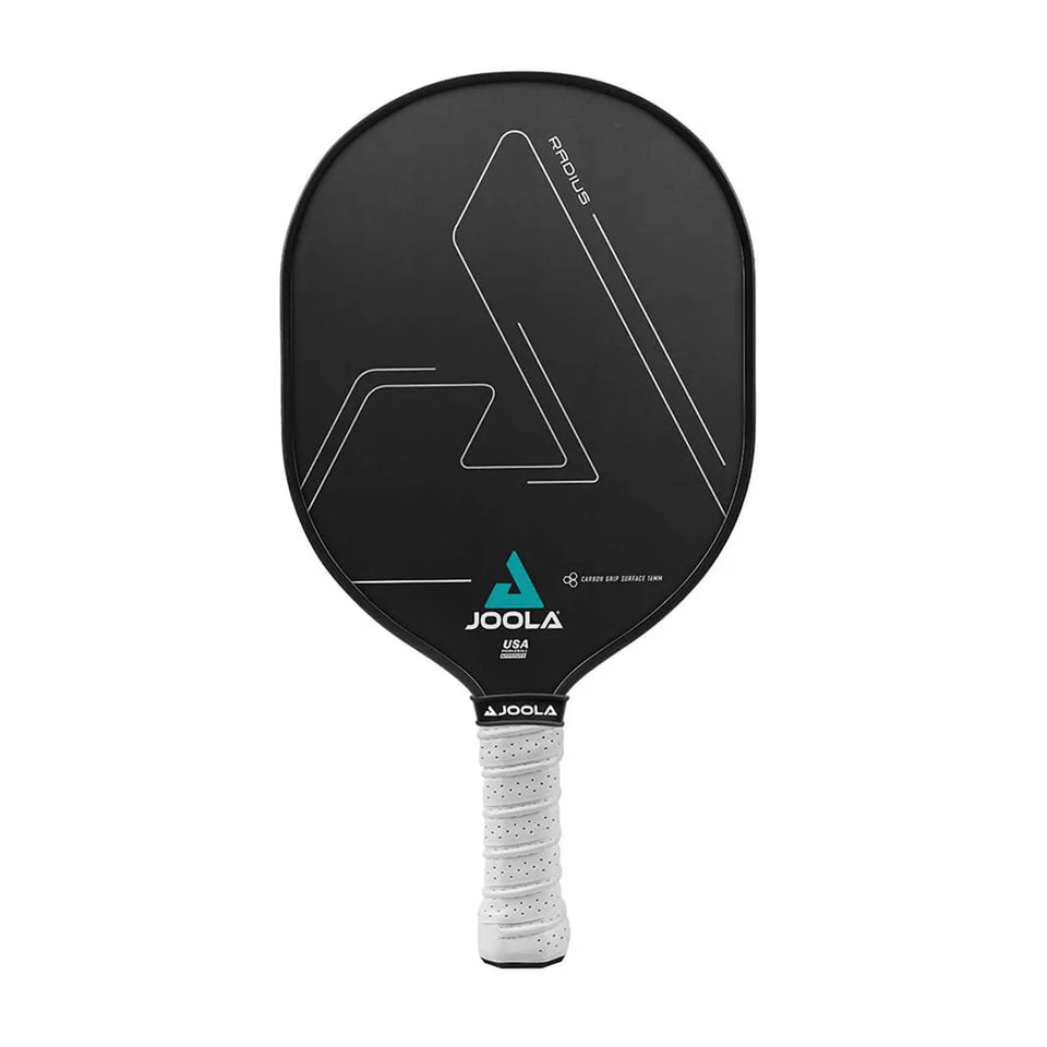 JOOLA Radius CGS 16 pickleball paddle, front face — widebody shape, Charged Surface Technology carbon hitting surface