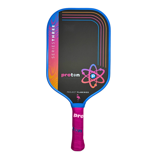 Legacy Pickleball Pro XS 16 pickleball paddle, front face — elongated shape, Raw carbon fiber hitting surface