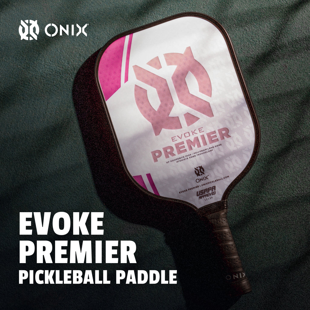 ONIX Evoke Premier pickleball paddle, back face showing ONIX branding