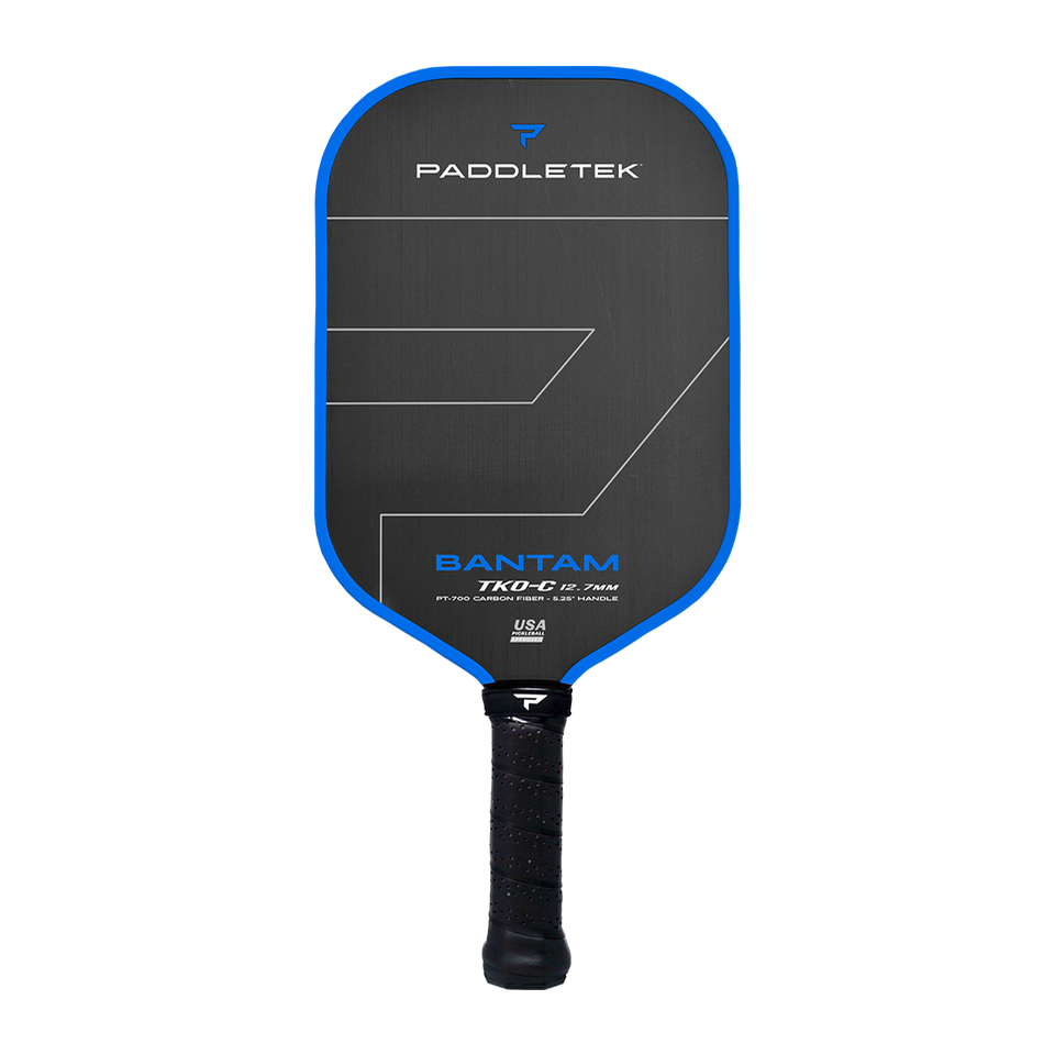 Paddletek Bantam TKO-C 14 pickleball paddle, front face — standard shape, Carbon fiber hitting surface