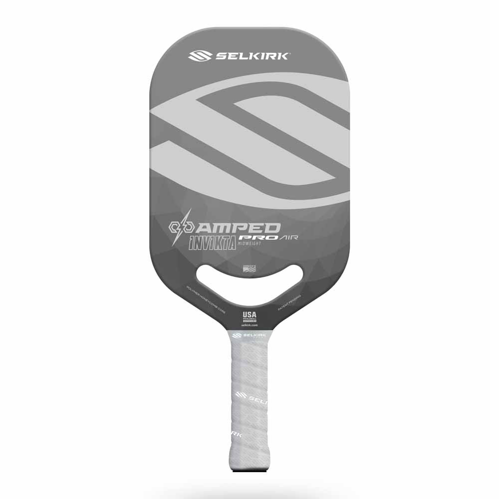 Handle of the Selkirk AMPED Pro Air Invikta pickleball paddle — 5 in grip length, 4.25 in circumference