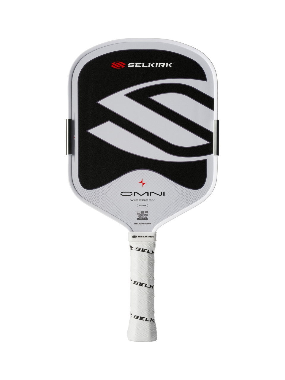 Selkirk Labs Project 006 pickleball paddle, front face — elongated shape, Raw carbon with Air Dynamic throat hitting surface