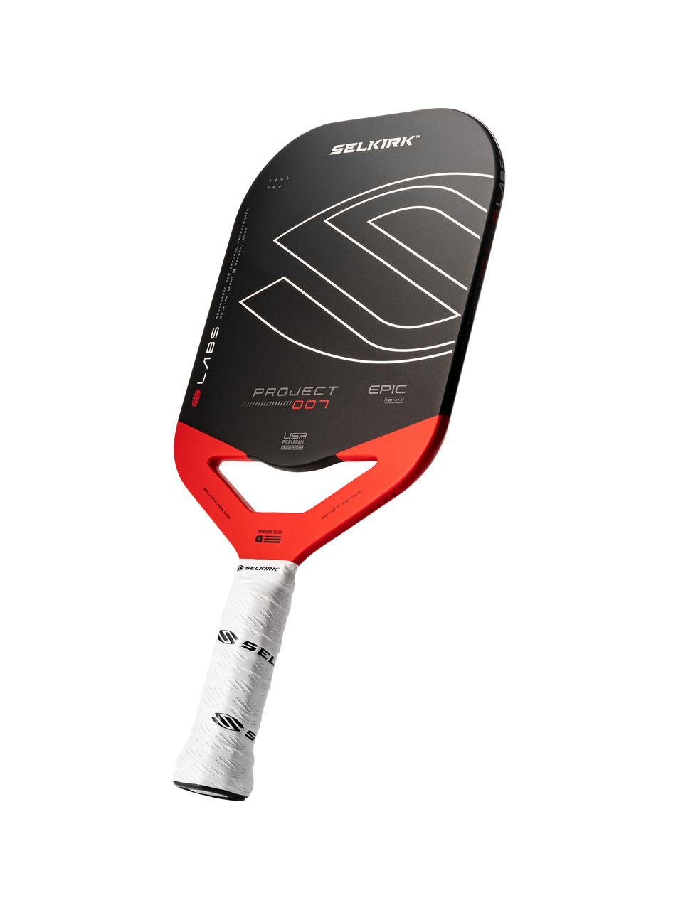 Selkirk Labs Project 007 Epic 14 pickleball paddle, front face — standard shape, Florek Carbon Face with InfiniGrit hitting surface