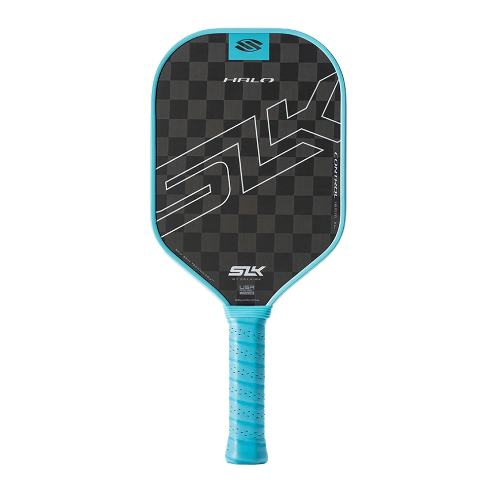 Selkirk SLK Halo XL Control pickleball paddle, front face — elongated shape, Raw T700 carbon fiber hitting surface