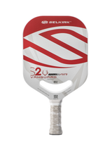 Selkirk Vanguard Power Air pickleball paddle, front face — elongated shape, Quadcarbon hitting surface