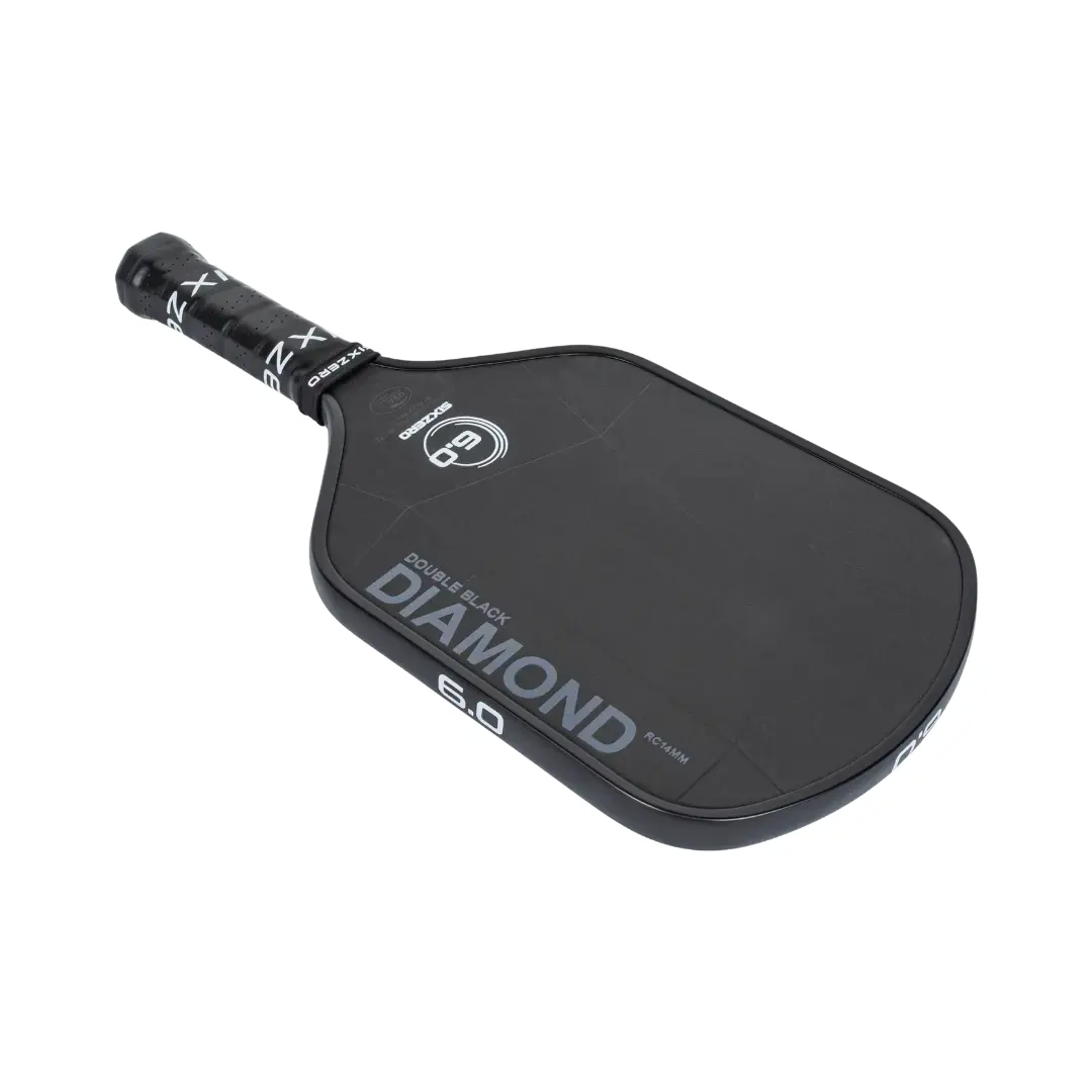 Handle of the Six Zero Double Black Diamond Control pickleball paddle — 5.2 in grip length, 4.25 in circumference